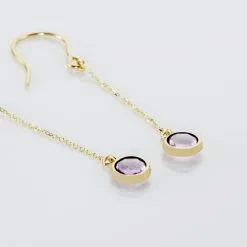 Histoire D'Or Boucles D'oreilles Pendantes Arenale Or Jaune Amethyste -Boucles d'oreilles Bracelet Soldes B3OFJYI112 view2