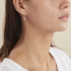 Histoire D'Or Boucles D'oreilles Pendantes Rosaline Or Jaune Amethyste Et Oxyde -Boucles d'oreilles Bracelet Soldes B3OFJYI117 model0