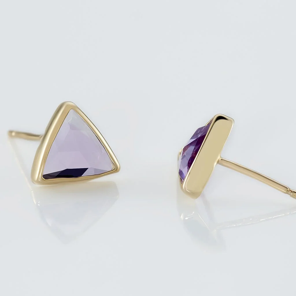 Histoire D'Or Boucles D'oreilles Puces Juliete Or Jaune Amethyste 5 Histoire D'Or Boucles D'oreilles Puces Juliete Or Jaune Amethyste – Image 3