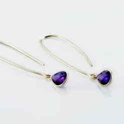 Histoire D'Or Créoles Phie Poire Or Jaune Amethyste -Boucles d'oreilles Bracelet Soldes B3OFJYI180 view2