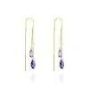 Histoire D'Or Boucles D'oreilles Pendantes Terence Or Jaune Amethyste