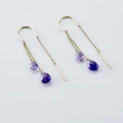 Histoire D'Or Boucles D'oreilles Pendantes Terence Or Jaune Amethyste -Boucles d'oreilles Bracelet Soldes B3OFJYI193 view2