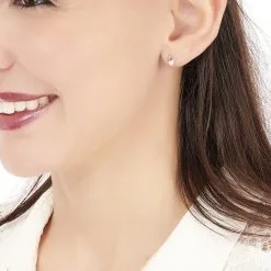 Histoire D'Or Boucles D'oreilles Puces Alvina Ruban Or Jaune Oxyde De Zirconium -Boucles d'oreilles Bracelet Soldes B3OFJZW143 model0