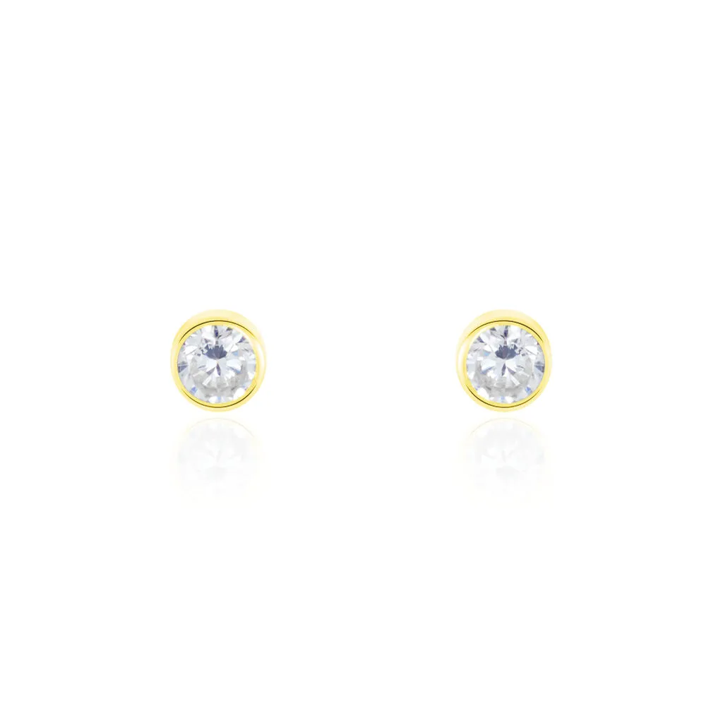 Histoire D'Or Boucles D'oreilles Puces Elda Serti Clos Or Jaune Oxyde De Zirconium 3 Histoire D'Or Boucles D'oreilles Puces Elda Serti Clos Or Jaune Oxyde De Zirconium