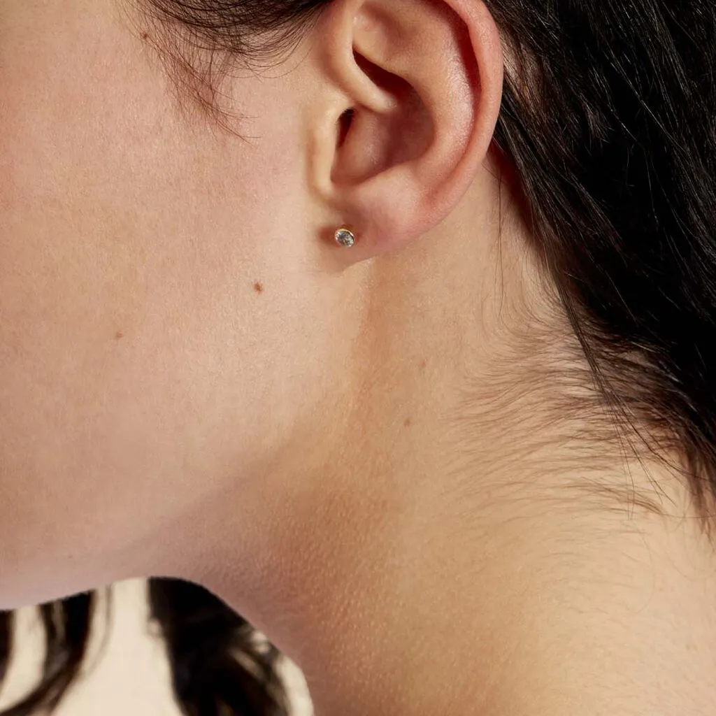 Histoire D'Or Boucles D'oreilles Puces Elda Serti Clos Or Jaune Oxyde De Zirconium 7 Histoire D'Or Boucles D'oreilles Puces Elda Serti Clos Or Jaune Oxyde De Zirconium – Image 5