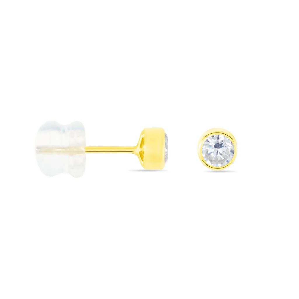 Histoire D'Or Boucles D'oreilles Puces Elda Serti Clos Or Jaune Oxyde De Zirconium 4 Histoire D'Or Boucles D'oreilles Puces Elda Serti Clos Or Jaune Oxyde De Zirconium – Image 2