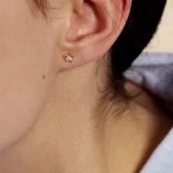 Histoire D'Or Boucles D'oreilles Puces Darina Noeud Or Jaune Oxyde De Zirconium -Boucles d'oreilles Bracelet Soldes B3OFJZW250 model1