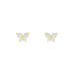 Histoire D'Or Boucles D'oreilles Puces Eleanor Fleur Or Jaune Oxyde De Zirconium
