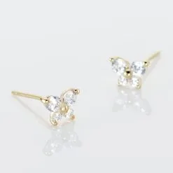 Histoire D'Or Boucles D'oreilles Puces Eleanor Fleur Or Jaune Oxyde De Zirconium -Boucles d'oreilles Bracelet Soldes B3OFJZW252 view2