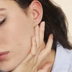 Histoire D'Or Boucles D'oreilles Puces Elais Etoile Or Jaune Oxyde De Zirconium -Boucles d'oreilles Bracelet Soldes B3OFJZW268 model0