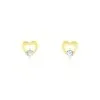 Histoire D'Or Boucles D'oreilles Puces Daria Cœur Or Jaune Oxyde De Zirconium