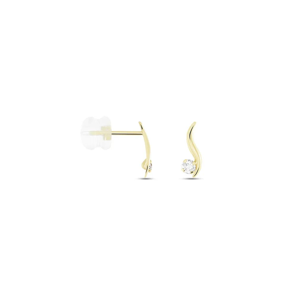 Histoire D'Or Boucles D'oreilles Puces Beryl Virgule Or Jaune Oxyde De Zirconium 4 Histoire D'Or Boucles D'oreilles Puces Beryl Virgule Or Jaune Oxyde De Zirconium – Image 2