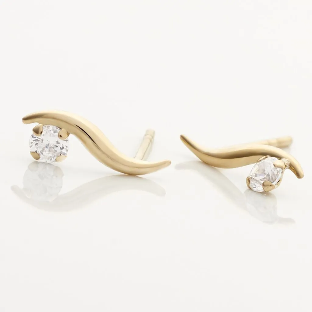 Histoire D'Or Boucles D'oreilles Puces Beryl Virgule Or Jaune Oxyde De Zirconium 5 Histoire D'Or Boucles D'oreilles Puces Beryl Virgule Or Jaune Oxyde De Zirconium – Image 3