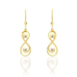 Histoire D'Or Boucles D'oreilles Pendantes Ademar Or Jaune Oxyde De Zirconium