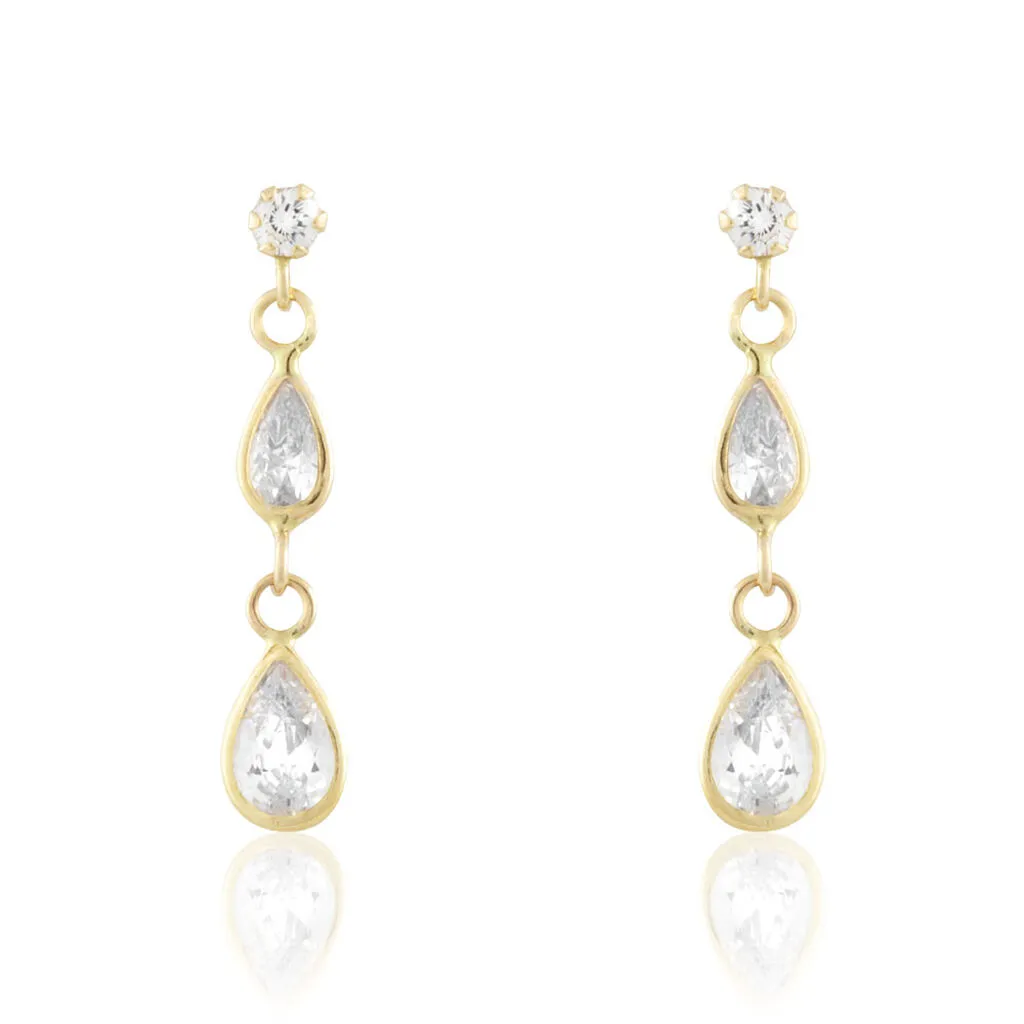 Histoire D'Or Boucles D'oreilles Pendantes Ailyne Or Jaune Oxyde De Zirconium 3 Histoire D'Or Boucles D'oreilles Pendantes Ailyne Or Jaune Oxyde De Zirconium