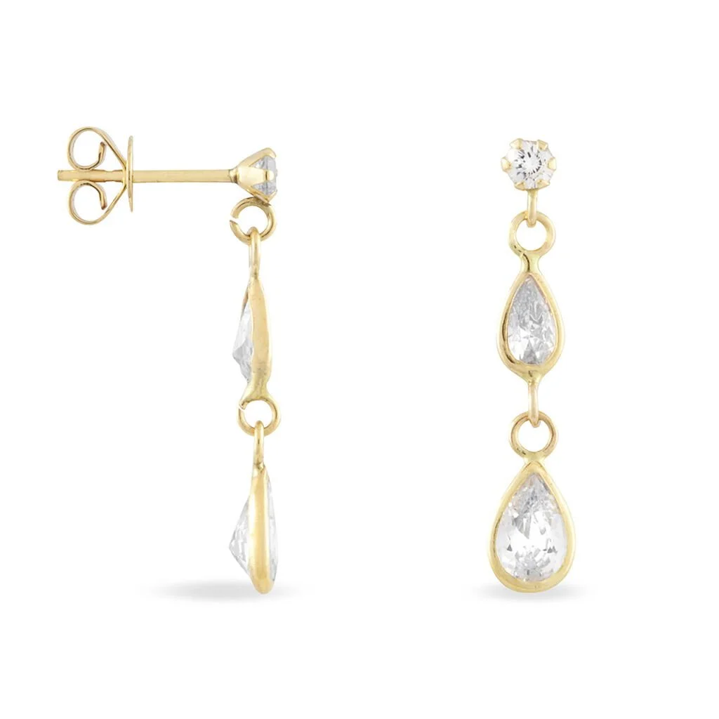 Histoire D'Or Boucles D'oreilles Pendantes Ailyne Or Jaune Oxyde De Zirconium 4 Histoire D'Or Boucles D'oreilles Pendantes Ailyne Or Jaune Oxyde De Zirconium – Image 2