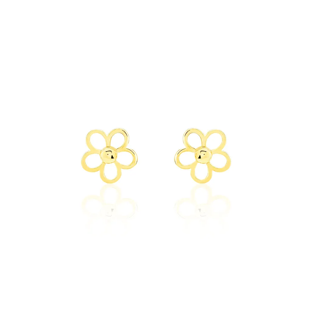 Histoire D'Or Boucles D'oreilles Puces Philine Fleur Or Jaune 3 Histoire D'Or Boucles D'oreilles Puces Philine Fleur Or Jaune