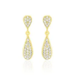Histoire D'Or Boucles D'oreilles Pendantes Reiko Or Jaune Oxyde De Zirconium