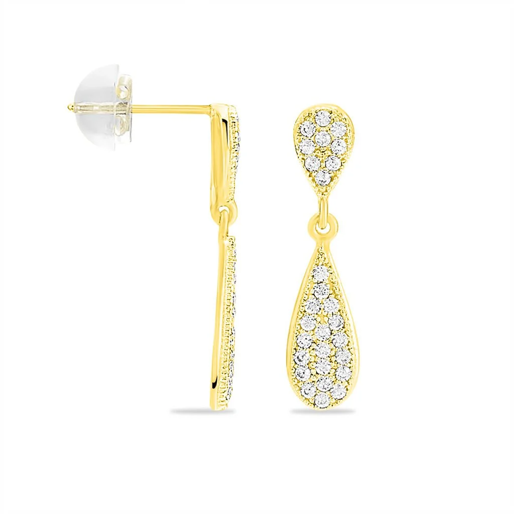 Histoire D'Or Boucles D'oreilles Pendantes Reiko Or Jaune Oxyde De Zirconium 4 Histoire D'Or Boucles D'oreilles Pendantes Reiko Or Jaune Oxyde De Zirconium – Image 2