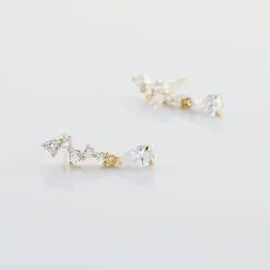 Histoire D'Or Boucles D'oreilles Pendantes Cegolene Or Jaune Oxyde De Zirconium -Boucles d'oreilles Bracelet Soldes B3OFJZW472 view2