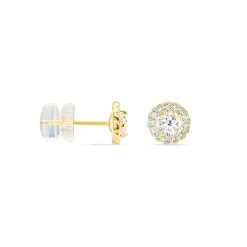 Histoire D'Or Boucles D'oreilles Puces Edmee Or Jaune Oxyde De Zirconium -Boucles d'oreilles Bracelet Soldes B3OFJZW562 view1