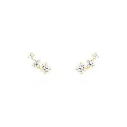 Histoire D'Or Bijoux D'oreilles Raffaele Or Jaune Oxyde De Zirconium