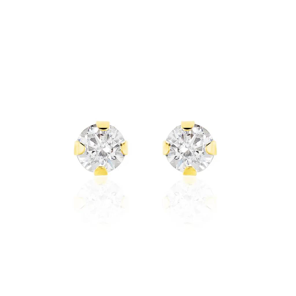 Histoire D'Or Boucles D'oreilles Puces Eddie Or Jaune Oxyde De Zirconium 3 Histoire D'Or Boucles D'oreilles Puces Eddie Or Jaune Oxyde De Zirconium