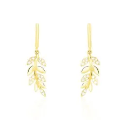 Histoire D'Or Boucles D'oreilles Pendantes Nahia Or Jaune Oxyde De Zirconium