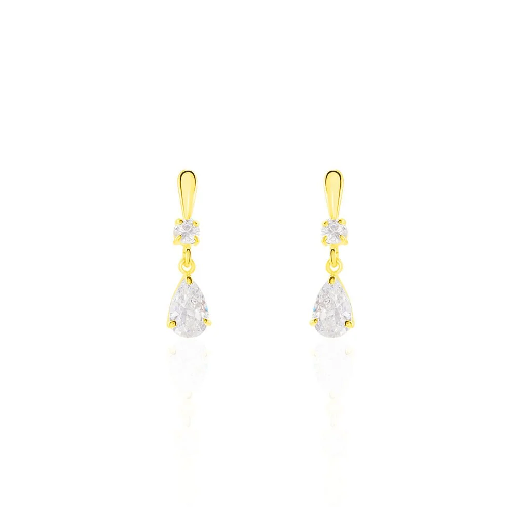 Histoire D'Or Boucles D'oreilles Pendantes Goutte Or Jaune Oxyde De Zirconium 3 Histoire D'Or Boucles D'oreilles Pendantes Goutte Or Jaune Oxyde De Zirconium