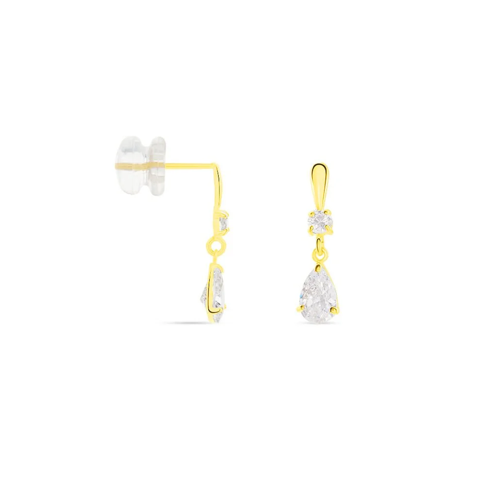 Histoire D'Or Boucles D'oreilles Pendantes Goutte Or Jaune Oxyde De Zirconium 4 Histoire D'Or Boucles D'oreilles Pendantes Goutte Or Jaune Oxyde De Zirconium – Image 2