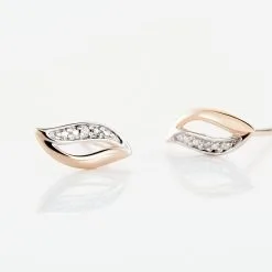 Histoire D'Or Boucles D'oreilles Puces Smeralda Or Rose Diamant -Boucles d'oreilles Bracelet Soldes B3OFRDW150 view2