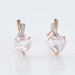 Histoire D'Or Boucles D'oreilles Puces Or Rose Clothilde Quartz -Boucles d'oreilles Bracelet Soldes B3OFRQS030 view2