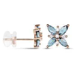 Histoire D'Or Boucles D'oreilles Puces Anabele Or Rose Topaze Oxyde -Boucles d'oreilles Bracelet Soldes B3OFRT5513 view1