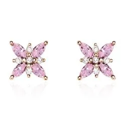 Histoire D'Or Boucles D'oreilles Puces Anabele Or Rose Amethyste Oxyde
