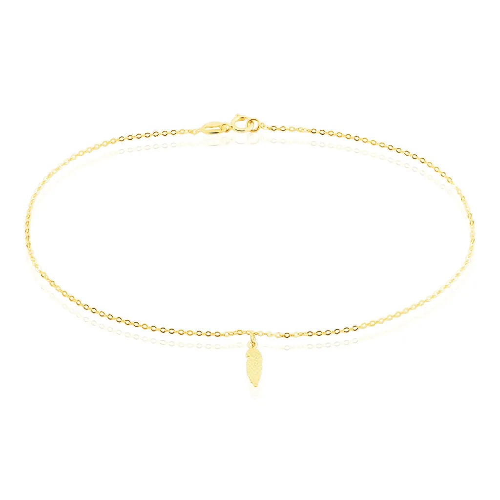 Histoire D'Or Chaîne De Cheville Plume Or Jaune 3 Histoire D'Or Chaîne De Cheville Plume Or Jaune