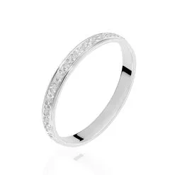 Histoire D'Or Alliance Venus Ruban Plat Or Blanc