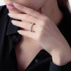 Histoire D'Or Alliance Eloise Or Rose Diamant -Boucles d'oreilles Bracelet Soldes B7AFRDW01A model0