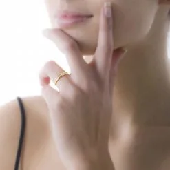 Histoire D'Or Alliance Laura Ruban Plat Or Bicolore -Boucles d'oreilles Bracelet Soldes B7AM2W00OH model0