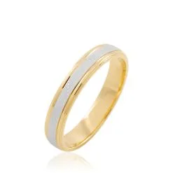 Histoire D'Or Alliance Tyssia Ruban Plat Or Bicolore