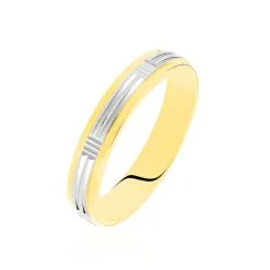 Histoire D'Or Alliance Sequana Ruban Plat Or Bicolore