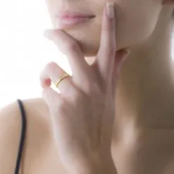 Histoire D'Or Alliance Laura Diamantee Ruban Plat Or Bicolore -Boucles d'oreilles Bracelet Soldes B7AM2W0613 model0