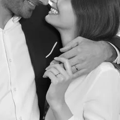 Histoire D'Or Alliance Aphrodite Demi Jonc Bombe Or Blanc -Boucles d'oreilles Bracelet Soldes B7AMBW0648 model0