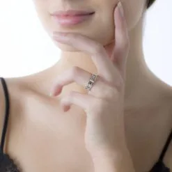 Histoire D'Or Alliance Luna Diamantee Ajouree Or Blanc -Boucles d'oreilles Bracelet Soldes B7AMBW0918 model0