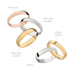 Histoire D'Or Alliance Meredithe Demi Jonc Classique Or Jaune -Boucles d'oreilles Bracelet Soldes B7AMJW0501 view3