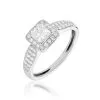 Histoire D'Or Solitaire Or Blanc Princessa Diamant Synthetique