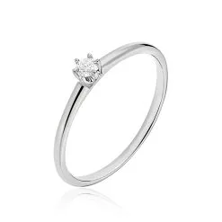 Histoire D'Or Bague Solitaire Liseline Or Blanc Diamant