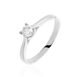 Histoire D'Or Bague Solitaire Victoria Or Blanc Diamant