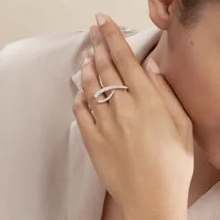 Histoire D'Or Bague Djazira Or Blanc Diamant -Boucles d'oreilles Bracelet Soldes B7DFBDW34I model1