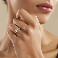 Histoire D'Or Bague Solitaire Laetitia Or Blanc Diamant Synthetique -Boucles d'oreilles Bracelet Soldes B7DFBJW058 model1