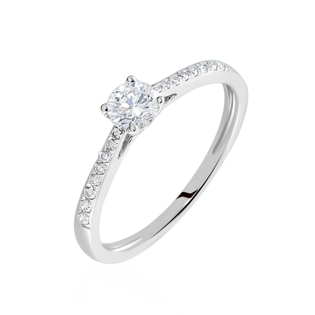 Histoire D'Or Bague Solitaire Laetitia Or Blanc Diamant Synthetique 3 Histoire D'Or Bague Solitaire Laetitia Or Blanc Diamant Synthetique